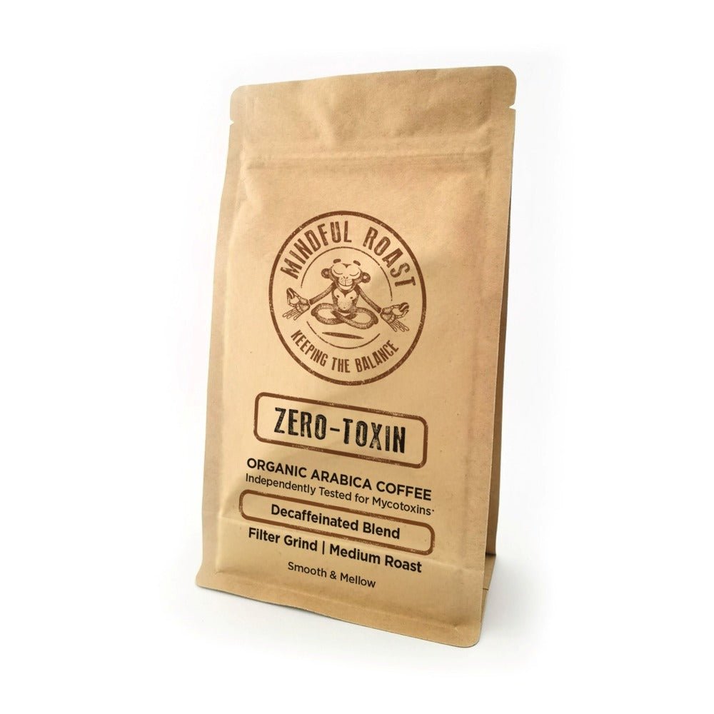 Mindful Roast Zero-Toxin Organic DECAF Coffee 250g filter grind in kraft bag