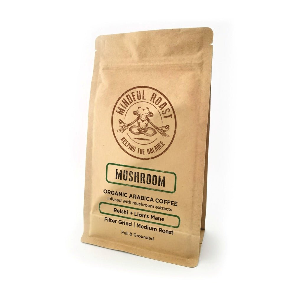 Mindful Roast Mushroom Coffee 250g filter grind in kraft bag